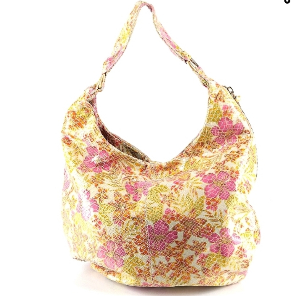 HOBO The Original Embossed Flower & Metallic Gold Print 'Gardner' Hobo B…